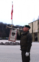 Ehrentrompete und OWM POGATS beim Kommandowechsel des Bataillons am 7.3.2016 - Foto: SANTRUCEK