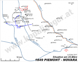 Situation am 23.März 1849 - Die Schlacht bei NOVARA