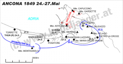 Lagekarte ANCONA während des Anmarsches