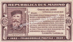 Tagesbefehl GARIBALDI in SAN MARINO am 31.Juli 1849