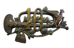 Das Ehrensignalhorn der Kopaljäger mit Bataillonsnummer farbig ausgelegt Vorderseite - Copyright Sammlung SG