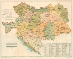 Übersichtskarte der Territorialkommanden 1894 - Copyright Österreichisches Staatsarchiv freigegeben für www.kopaljaeger.at
