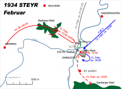 Lagekarte der Kämpfe um STEYR - ECKEL 2013